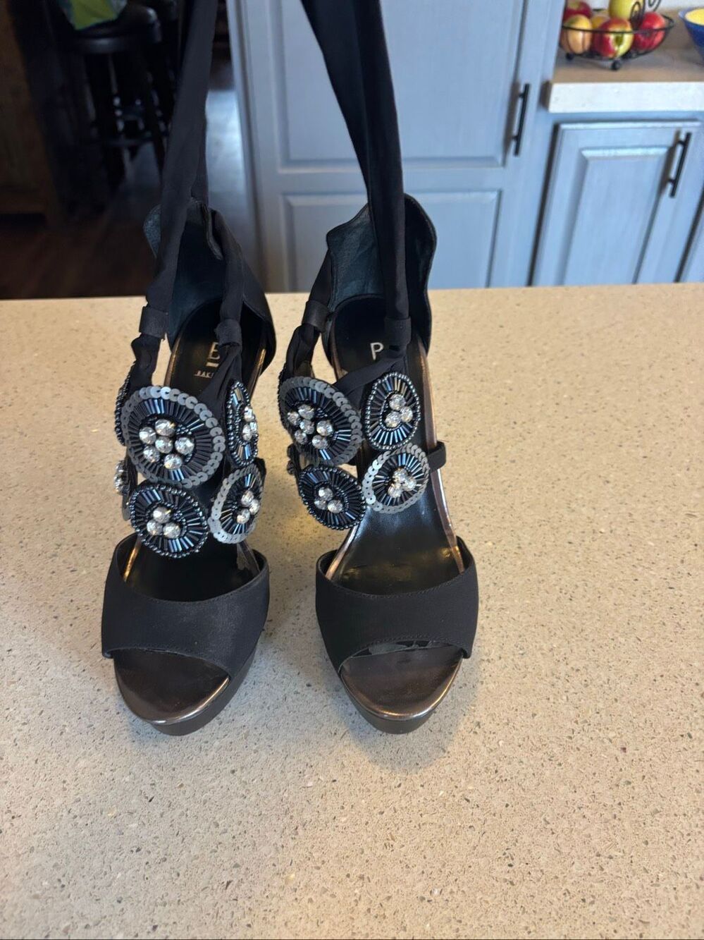 Bakers platform heels, wrap ankle